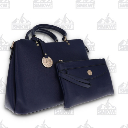 Leda's Fashions Downtown Navy Pockets Purse with Clutch