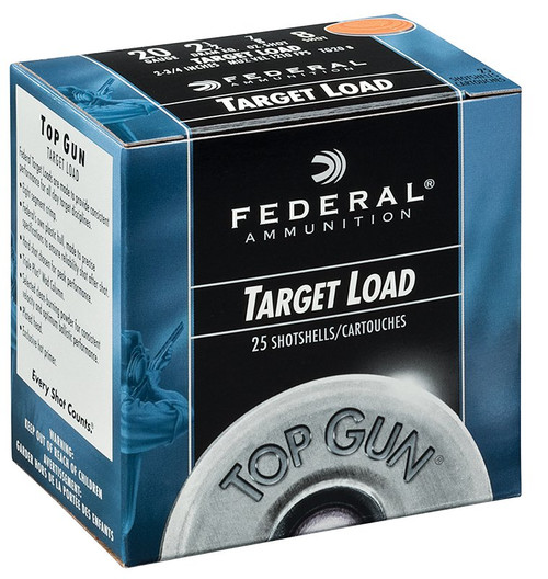 Federal Top Gun Target Load Ammunition 20 Gauge 25 Rounds 2.75in 7/8oz #7.5 Lead Shot