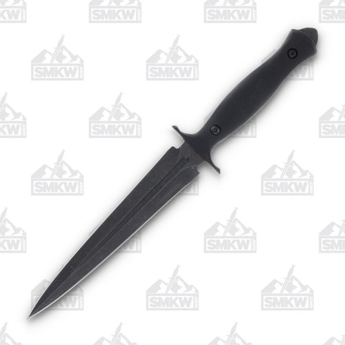 Valhalla Combat Tactical Gungnir 4in Plain Black Tumbled Dagger 1