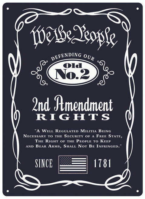 River's Edge Second Amendment Tin Sign