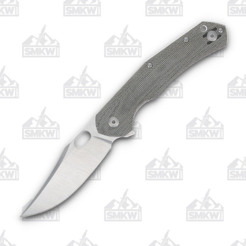 GiantMouse ACE Jutland Linerlock Folding Knife (Satin Elmax, Green Canvas Micarta) GMJUTLANDGRNMIC
