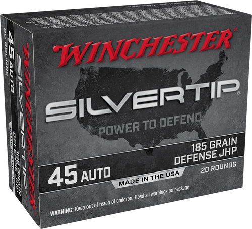 Winchester Silvertip 45 ACP Ammunition 185 Grain JHP 20 Rounds