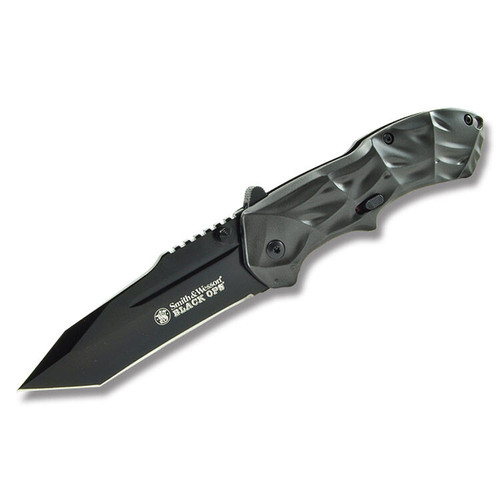 Smith & Wesson Black Ops MAGIC Gray Folding Knife 3.4in Tanto Blade