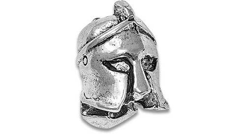 Spartan Blades Lanyard Bead Spartan Helmet Silver