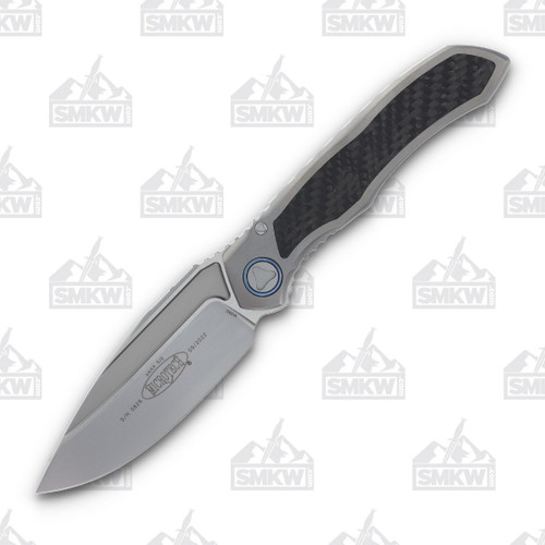 Microtech ANAX Front Flipper Framelock Folding Knife (S/E Bead Blasted | Titanium Carbon Fiber)