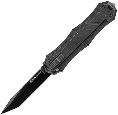 Smith & Wesson OTF Assisted Black Knife 3.6in Tanto Edge Dagger