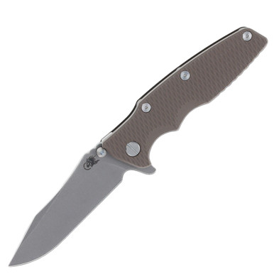Hinderer Eklipse 3.5 Framelock Folding Knife Stonewash Spear Point S45VN FDE G-10/Bronze Titanium KEK35SPEFDE