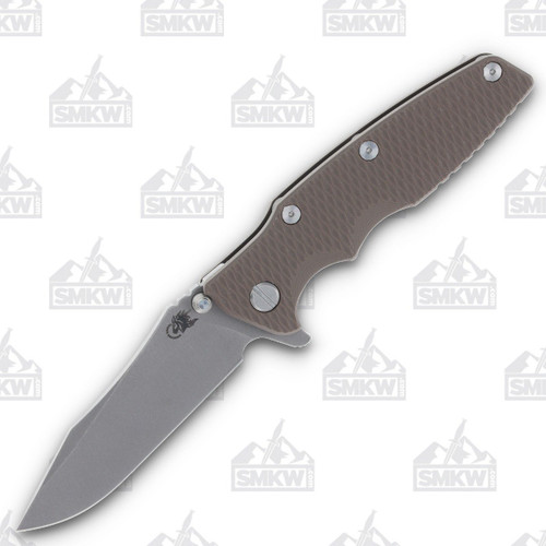Hinderer Eklipse 3.5 Framelock Folding Knife Stonewash Spear Point S45VN FDE G-10/Bronze Titanium KEK35SPEFDE