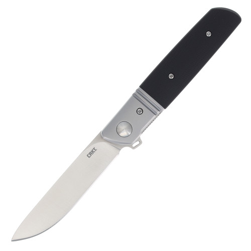 CRKT Bamboozled Assisted Knife Black 3.34in Plain Satin Drop Point