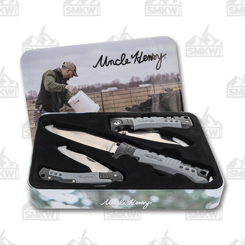 Uncle Henry Fixed Blade and 2 Folders Gift Set
