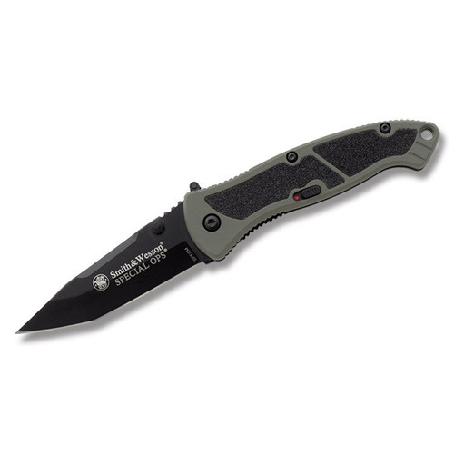 Smith & Wesson Special Ops Assisted Green Folding Knife 3.1in Tanto