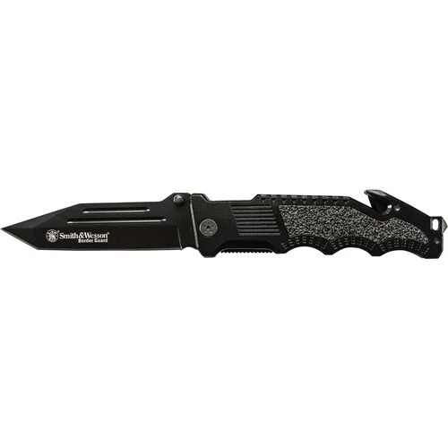 Smith & Wesson Border Guard Rescue Folding Knife 4.4in Tanto Blade