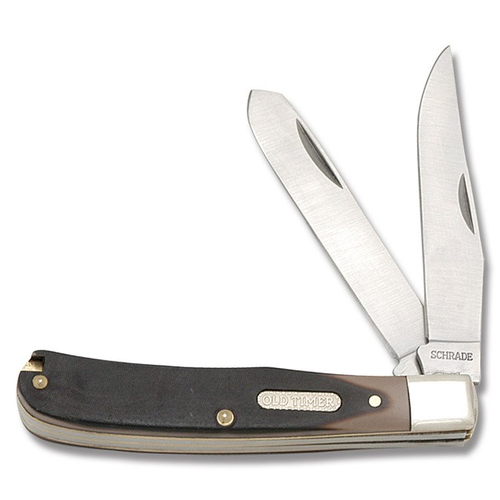 Schrade Old Timer Brown Sawcut Bearhead Trapper