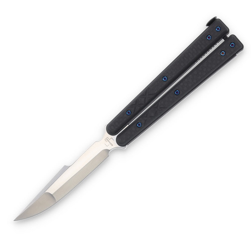 Boker Balisong Carbon Fiber Metallic Blue Harpoon SMKW Exclusive