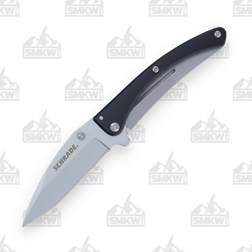 Schrade Pocket Protector Folding Knife Black with Carabiner Clip