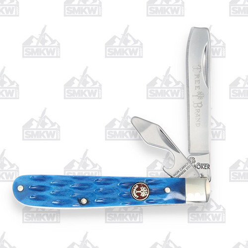 Boker Red Shield Blue Bone Razor Jack Pocket Knife