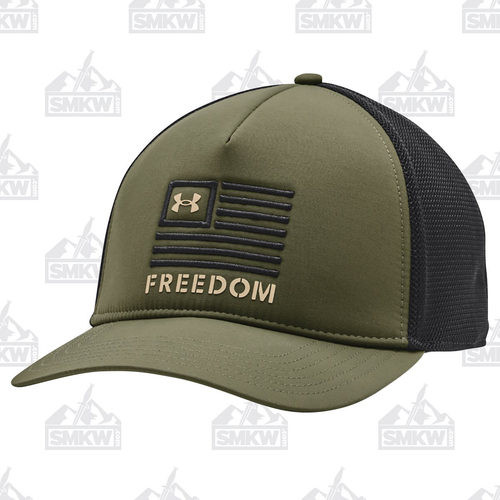 Under Armour Freedom Trucker Cap OD Green Black Mens