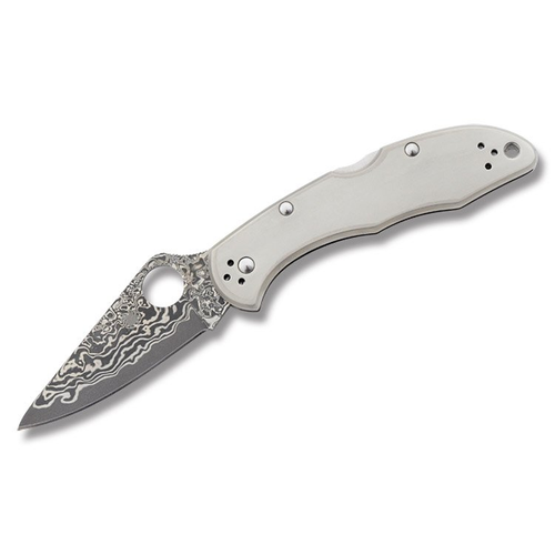Spyderco Delica 4  Titanium-Damascus Folding Knife SPC11TIPD