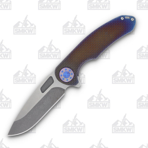 Curtiss Custom F3 Flipper Framelock Folding Knife (Magnacut Slicer | Milled Titanium)