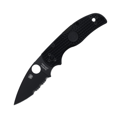 Spyderco Native 5 Folding Knife Black 2.95in Partially Serrated Blade