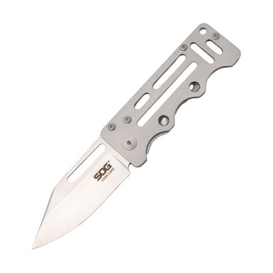 SOG Cash Card Folding Knife 2.75in Satin Clip Point Money Clip