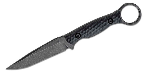 Toor Knives Anaconda Fixed Blade Knife 3.75in Shadow Black Drop Point Ring