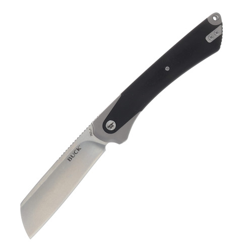 Buck 263 HiLine XL Folding Knife Gray Al Black Micarta 3.81in Sheepsfoot Blade BU13555