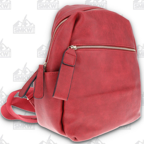 FabiGun Conceal Carry Backpack Red Leather