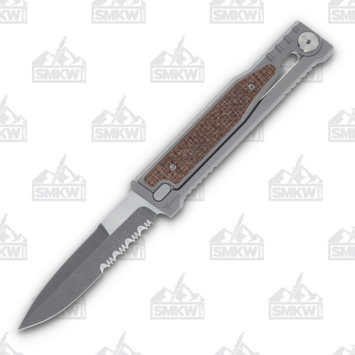 Reate Exo Burlap Micarta Gravity Knife (D/E Partially Serrated)