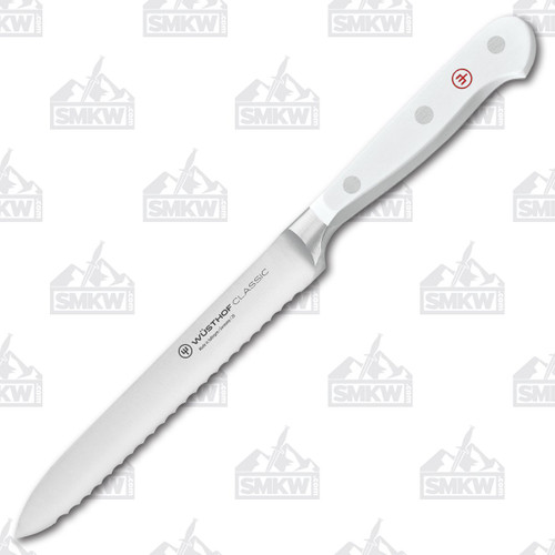 Wusthof 5" Serrated Utility Knife Classic White