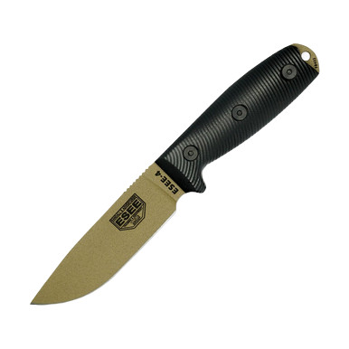 ESEE 4 Fixed Blade Knife Black 3D G10 4.5in Plain Dark Earth ESEE4PDE001