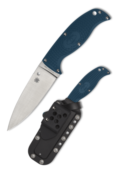 Spyderco Enuff 2 Blue FRN 3.95in Leaf Shaped Plain Fixed Blade Knife