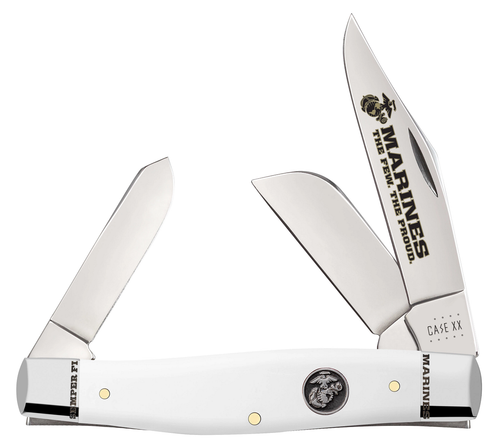 Case White Synthetic USMC Large Stockman Folding Knife