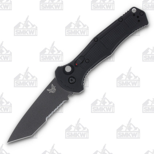 Benchmade 9071SBK Claymore Automatic Knife Black Cerakote CPM-D2 PS Tanto Blade Black Grivory Cobalt