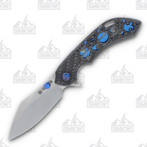 Olamic Wayfarer 247 Folding Knife T-078C Cutlass Twill Fat Carbon (Jeweled Acid Rain)