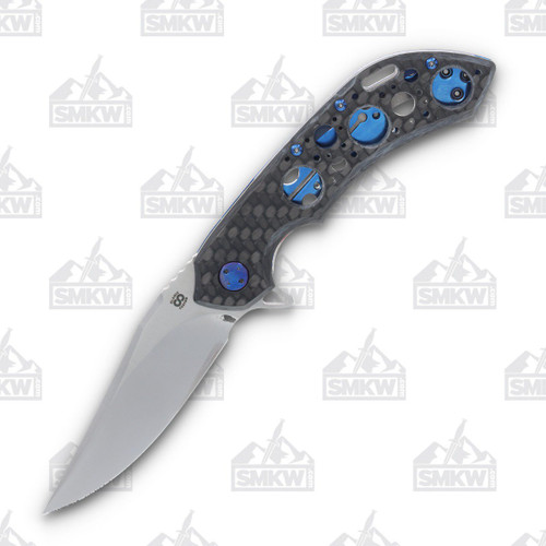 Olamic Wayfarer 247 Folding Knife T-067B Bowie Twill Fat Carbon (Jeweled Acid Rain)