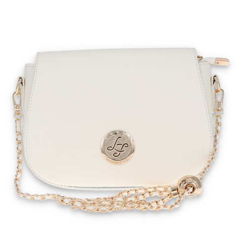 Leda Fashion Saddlebag White Clutch Purse LPP2036WHT
