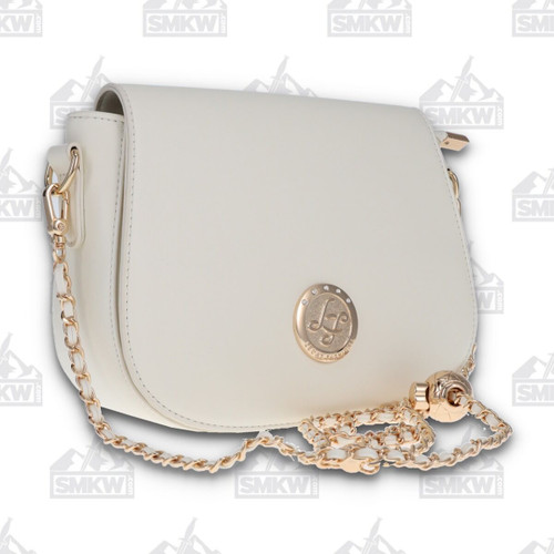 Leda Fashion Saddlebag White Clutch Purse