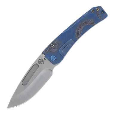 Medford Slim Midi Folding Knife Tumbled S45VN Blue/Deep Cut Laurel Leaf MK2014TD-01TM-T2C2-Q4