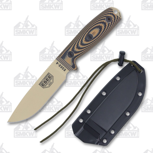 ESEE 4 Fixed Blade Knife (Desert Tan | Black Coyote 3D Handles)