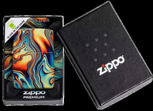 Zippo Glow In The Dark Colorful Swirl Lighter