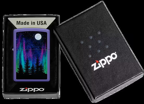 Zippo Night In The Forest Purple Matte Finish Lighter