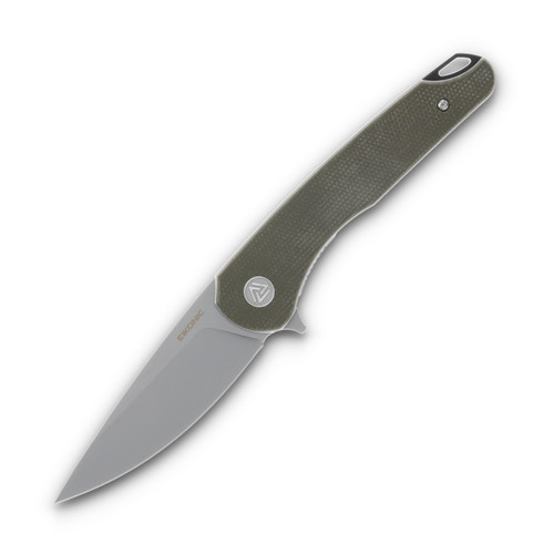 EIKONIC Knives Dromas Olive Green 3.25in Stonewash Plain Drop Point