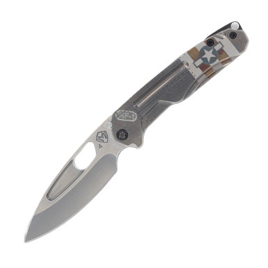 Medford Infraction 3.62in Tumbled Drop Point Blade Stars and Bars