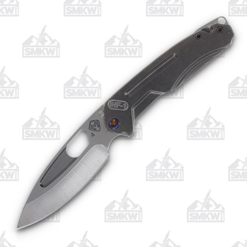 Medford Infraction 3.62in Tumbled S35VN Drop Point Tumbled Titanium Flamed Hardware