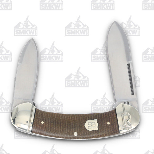 Rough Ryder Tater Skin Brown Burlap Bow Canoe Folding Knife