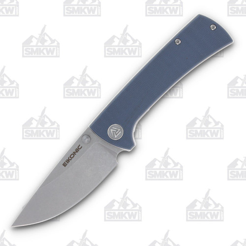 EIKONIC RCK9 Folding Knife Blue 3.06' Plain Edge Stonewash Drop Point