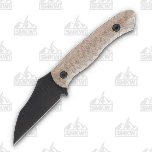 Wachtman Knife and Tool Kliff Fixed Blade (Stonewash Natural Canvas Micarta)