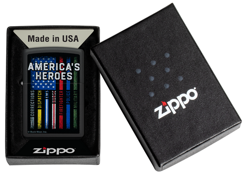 Zippo Buck Wear American Heroes Black Matte Lighter