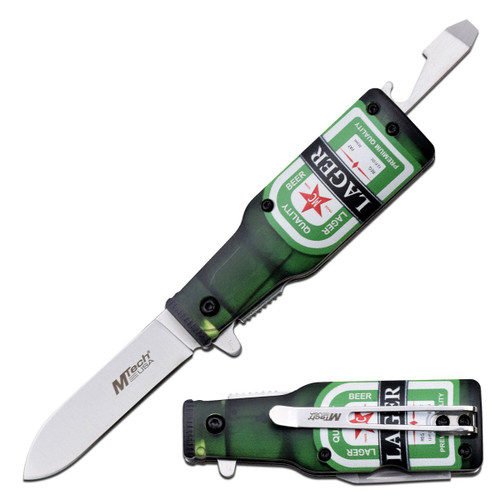 MTech Spring-Assisted Folding Knife Lager Bottle
